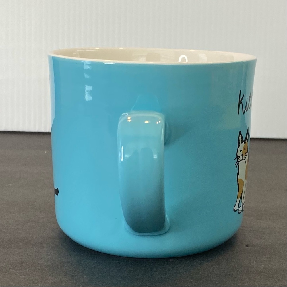 Opalhouse Opal House Stoneware Kitty Cat Heart Coffee Mug Teal Blue 14 oz - Picture 2 of 9
